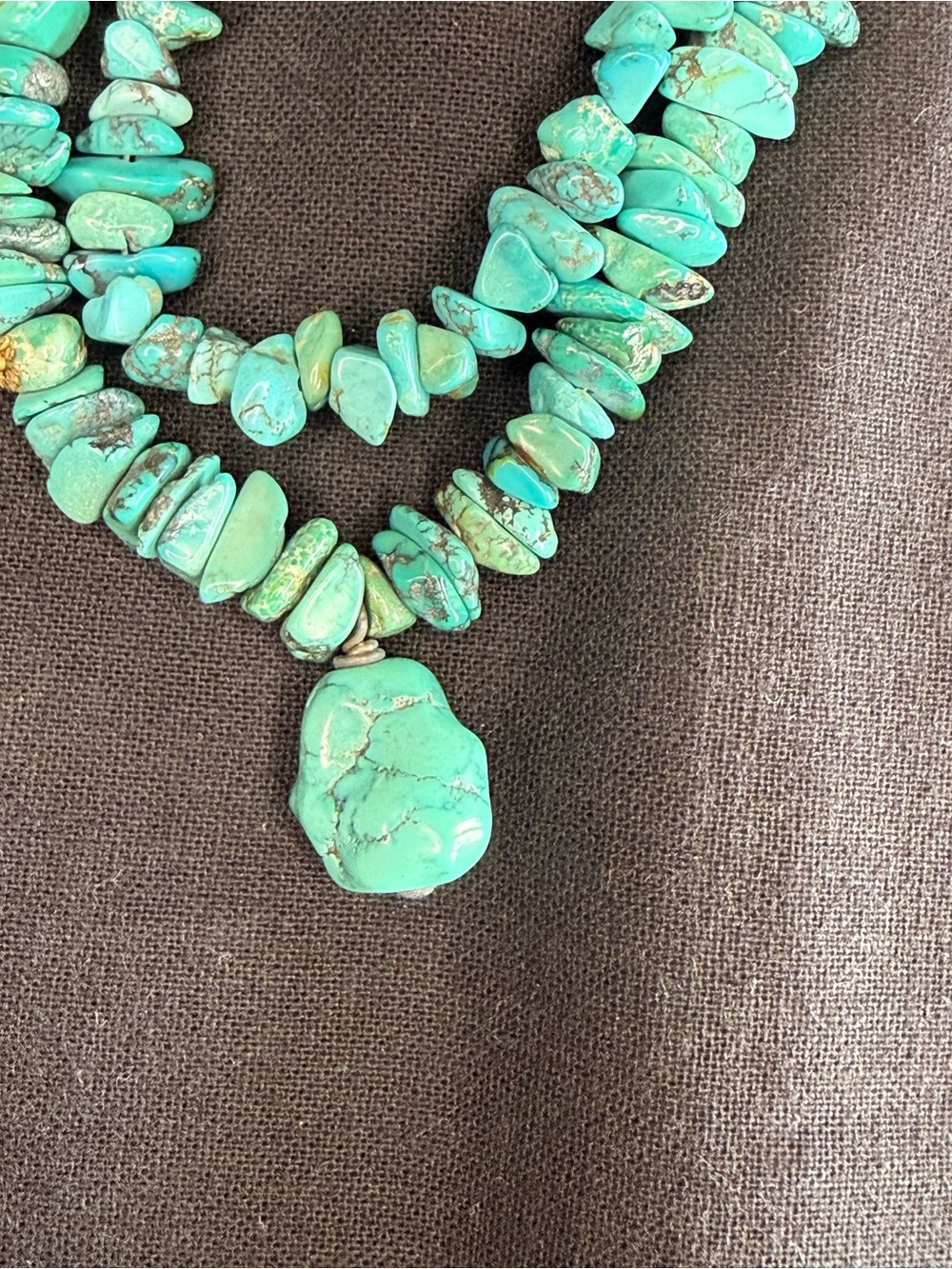 Peyote Bird 925 Turquoise Double Strand Necklace - Picture 5 of 10